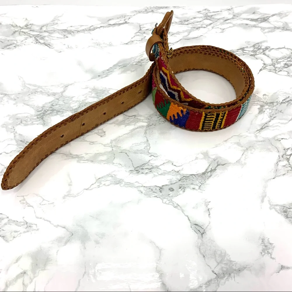 Cornucopia Brand Retro Leather Southwestern Belt